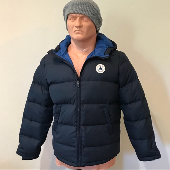NWT Converse Warm Down Jacket MED Blue M - Picture 3 of 8